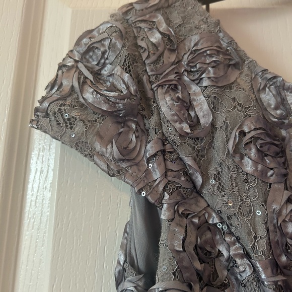 Alex Evenings Women's midi A-Line Rosette Dress - Picture 3 of 9